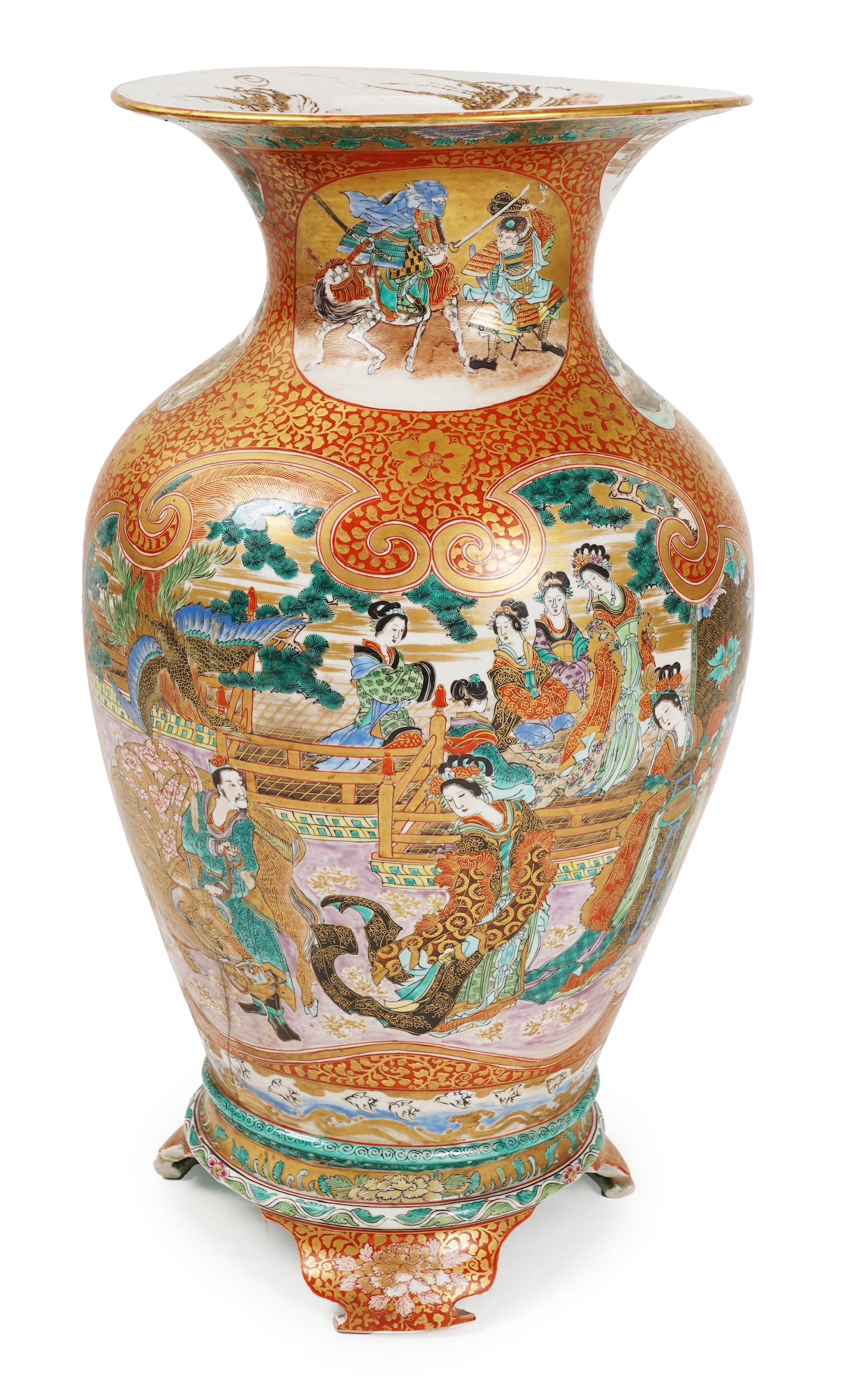 A large Japanese Kutani vase, Meiji period (1868-1912), 53cm